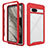 Silicone Transparent Frame Case Cover 360 Degrees ZJ1 for Google Pixel 7a 5G Red