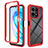 Silicone Transparent Frame Case Cover 360 Degrees ZJ1 for Huawei Honor X8a 4G Red