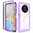 Silicone Transparent Frame Case Cover 360 Degrees ZJ1 for Huawei Honor X9 4G Clove Purple