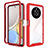 Silicone Transparent Frame Case Cover 360 Degrees ZJ1 for Huawei Honor X9 4G Red