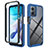 Silicone Transparent Frame Case Cover 360 Degrees ZJ1 for Motorola Moto G 5G (2023) Blue