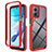 Silicone Transparent Frame Case Cover 360 Degrees ZJ1 for Motorola Moto G 5G (2023) Red
