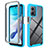 Silicone Transparent Frame Case Cover 360 Degrees ZJ1 for Motorola Moto G 5G (2023) Sky Blue