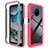 Silicone Transparent Frame Case Cover 360 Degrees ZJ1 for Nokia X100 5G Hot Pink