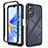 Silicone Transparent Frame Case Cover 360 Degrees ZJ1 for Oppo A17 Black