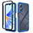 Silicone Transparent Frame Case Cover 360 Degrees ZJ1 for Oppo A17 Blue