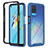 Silicone Transparent Frame Case Cover 360 Degrees ZJ1 for Oppo A54 4G Blue