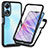 Silicone Transparent Frame Case Cover 360 Degrees ZJ1 for Oppo A58 5G Black