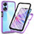 Silicone Transparent Frame Case Cover 360 Degrees ZJ1 for Oppo A58 5G Clove Purple