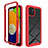 Silicone Transparent Frame Case Cover 360 Degrees ZJ1 for Samsung Galaxy A03 Red