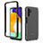 Silicone Transparent Frame Case Cover 360 Degrees ZJ1 for Samsung Galaxy A04s Black