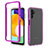 Silicone Transparent Frame Case Cover 360 Degrees ZJ1 for Samsung Galaxy A04s Purple