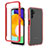 Silicone Transparent Frame Case Cover 360 Degrees ZJ1 for Samsung Galaxy A04s Red