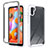 Silicone Transparent Frame Case Cover 360 Degrees ZJ1 for Samsung Galaxy A11
