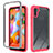 Silicone Transparent Frame Case Cover 360 Degrees ZJ1 for Samsung Galaxy A11 Hot Pink