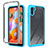 Silicone Transparent Frame Case Cover 360 Degrees ZJ1 for Samsung Galaxy A11 Sky Blue