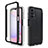 Silicone Transparent Frame Case Cover 360 Degrees ZJ1 for Samsung Galaxy A13 4G Black