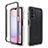 Silicone Transparent Frame Case Cover 360 Degrees ZJ1 for Samsung Galaxy A13 4G Gray