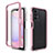 Silicone Transparent Frame Case Cover 360 Degrees ZJ1 for Samsung Galaxy A13 4G Pink