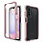 Silicone Transparent Frame Case Cover 360 Degrees ZJ1 for Samsung Galaxy A13 4G Rose Gold