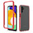 Silicone Transparent Frame Case Cover 360 Degrees ZJ1 for Samsung Galaxy A13 5G Red