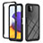 Silicone Transparent Frame Case Cover 360 Degrees ZJ1 for Samsung Galaxy A22 5G Black