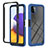 Silicone Transparent Frame Case Cover 360 Degrees ZJ1 for Samsung Galaxy A22 5G Blue