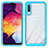 Silicone Transparent Frame Case Cover 360 Degrees ZJ1 for Samsung Galaxy A30S Sky Blue