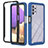 Silicone Transparent Frame Case Cover 360 Degrees ZJ1 for Samsung Galaxy A32 5G Blue