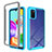 Silicone Transparent Frame Case Cover 360 Degrees ZJ1 for Samsung Galaxy A41 Sky Blue