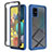 Silicone Transparent Frame Case Cover 360 Degrees ZJ1 for Samsung Galaxy A51 4G Blue