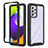 Silicone Transparent Frame Case Cover 360 Degrees ZJ1 for Samsung Galaxy A52 5G Black