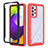 Silicone Transparent Frame Case Cover 360 Degrees ZJ1 for Samsung Galaxy A52s 5G Red