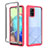 Silicone Transparent Frame Case Cover 360 Degrees ZJ1 for Samsung Galaxy A71 4G A715 Hot Pink