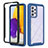 Silicone Transparent Frame Case Cover 360 Degrees ZJ1 for Samsung Galaxy A72 4G Blue