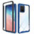 Silicone Transparent Frame Case Cover 360 Degrees ZJ1 for Samsung Galaxy A91 Blue