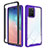 Silicone Transparent Frame Case Cover 360 Degrees ZJ1 for Samsung Galaxy A91 Clove Purple