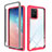 Silicone Transparent Frame Case Cover 360 Degrees ZJ1 for Samsung Galaxy A91 Hot Pink
