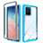 Silicone Transparent Frame Case Cover 360 Degrees ZJ1 for Samsung Galaxy A91 Sky Blue