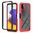 Silicone Transparent Frame Case Cover 360 Degrees ZJ1 for Samsung Galaxy F42 5G Red