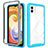 Silicone Transparent Frame Case Cover 360 Degrees ZJ1 for Samsung Galaxy M04 Sky Blue