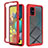 Silicone Transparent Frame Case Cover 360 Degrees ZJ1 for Samsung Galaxy M40S Red