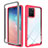 Silicone Transparent Frame Case Cover 360 Degrees ZJ1 for Samsung Galaxy M80S Hot Pink