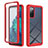 Silicone Transparent Frame Case Cover 360 Degrees ZJ1 for Samsung Galaxy S20 FE (2022) 5G Red