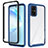 Silicone Transparent Frame Case Cover 360 Degrees ZJ1 for Samsung Galaxy S20 Plus Blue