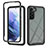 Silicone Transparent Frame Case Cover 360 Degrees ZJ1 for Samsung Galaxy S22 Plus 5G Black