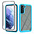 Silicone Transparent Frame Case Cover 360 Degrees ZJ1 for Samsung Galaxy S22 Plus 5G Clove Purple