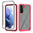 Silicone Transparent Frame Case Cover 360 Degrees ZJ1 for Samsung Galaxy S22 Plus 5G Hot Pink