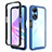 Silicone Transparent Frame Case Cover 360 Degrees ZJ2 for Oppo A58 5G