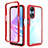 Silicone Transparent Frame Case Cover 360 Degrees ZJ2 for Oppo A58 5G Red